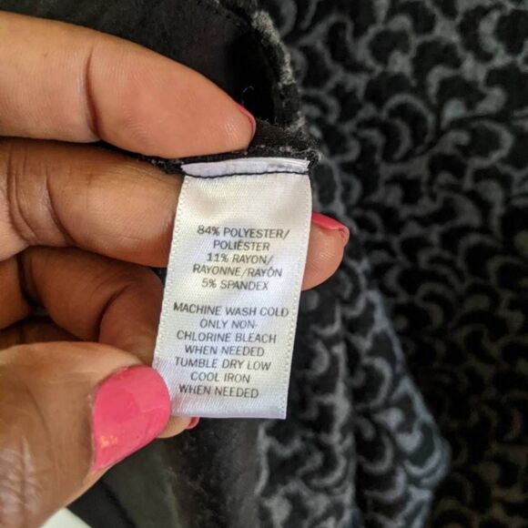 Ann Taylor LOFT Top Womens Size Small Black Gray Velvet Brocade Work Casual Chic - Picture 5 of 9